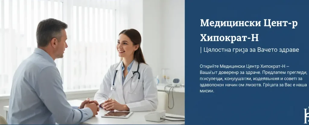 Лекар консултира пациент в Медицински център Хипократ-Н, символ на доверие и индивидуална грижа